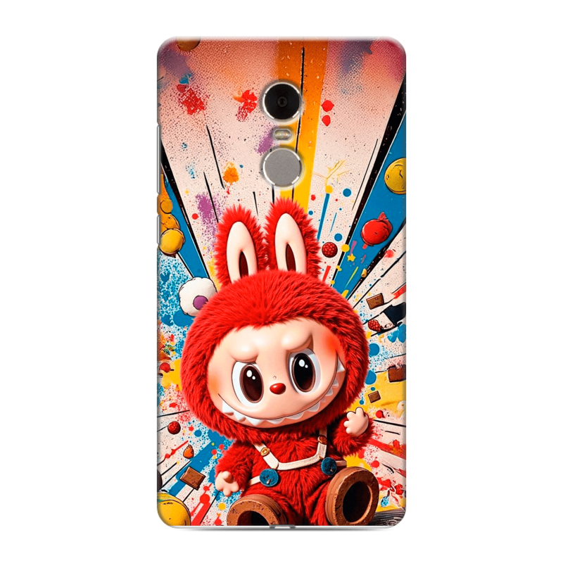 Силиконовый противоударный чехол на Xiaomi RedMi Note 4 с принтом Labubu Лабубу Силиконовый противоударный чехол на Xiaomi RedMi Note 4 с принтом Labubu Лабубу