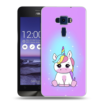 Пластиковый чехол на Asus ZenFone 3 5.2 с принтом Единорог Пластиковый чехол на Asus ZenFone 3 5.2 с принтом Единорог
