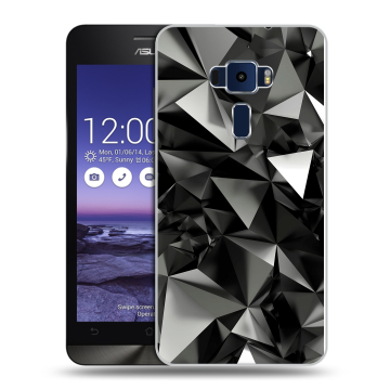 Пластиковый чехол на Asus ZenFone 3 5.2 с принтом Черные кристаллы Пластиковый чехол на Asus ZenFone 3 5.2 с принтом Черные кристаллы