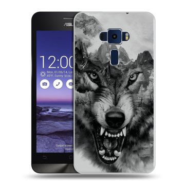 Пластиковый чехол на Asus ZenFone 3 5.2 с принтом Волк Пластиковый чехол на Asus ZenFone 3 5.2 с принтом Волк