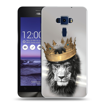 Пластиковый чехол на Asus ZenFone 3 5.2 с принтом Лев с короной Пластиковый чехол на Asus ZenFone 3 5.2 с принтом Лев с короной