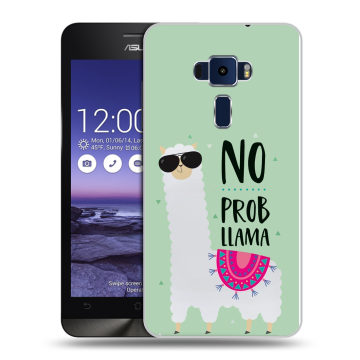 Пластиковый чехол на Asus ZenFone 3 5.2 с принтом Лама Пластиковый чехол на Asus ZenFone 3 5.2 с принтом Лама