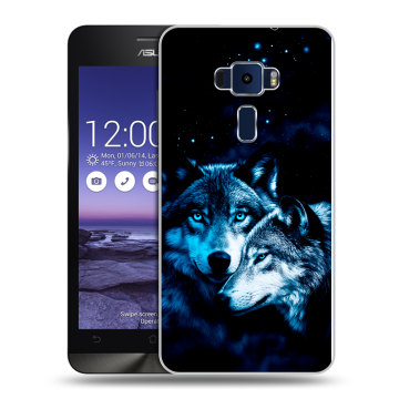Пластиковый чехол на Asus ZenFone 3 5.2 с принтом Волки Пластиковый чехол на Asus ZenFone 3 5.2 с принтом Волки