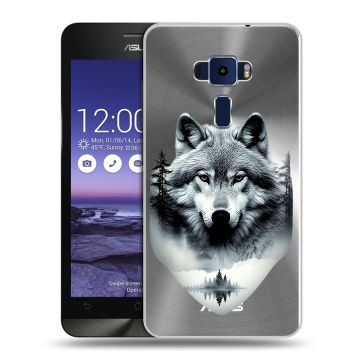 Пластиковый чехол на Asus ZenFone 3 5.2 с принтом Волк в лесу
