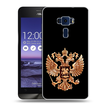 Пластиковый чехол на Asus ZenFone 3 5.2 с принтом Герб России золотой