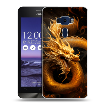 Пластиковый чехол на Asus ZenFone 3 5.2 с принтом Золотой дракон