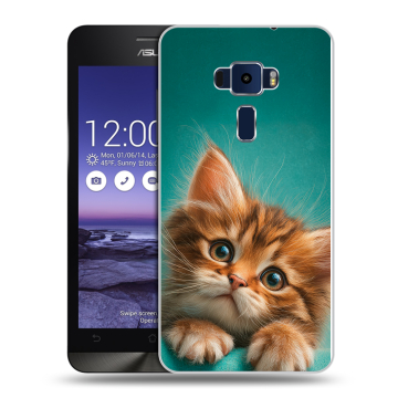 Пластиковый чехол на Asus ZenFone 3 5.2 с принтом котенок