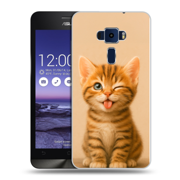 Пластиковый чехол на Asus ZenFone 3 5.2 с принтом котенок