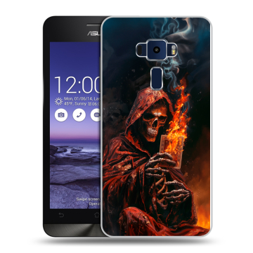 Пластиковый чехол на Asus ZenFone 3 5.2 с принтом Скелет и карты