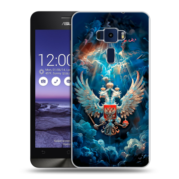 Пластиковый чехол на Asus ZenFone 3 5.2 с принтом Герб флаг России