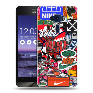 Пластиковый чехол на Asus ZenFone 3 5.2 с принтом Найк Nike яркий