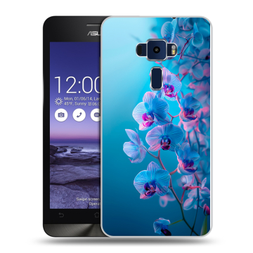 Пластиковый чехол на Asus ZenFone 3 5.2 с принтом голубые орхидеи