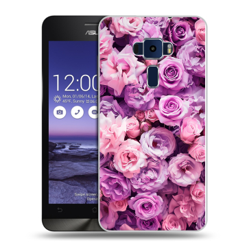 Пластиковый чехол на Asus ZenFone 3 5.2 с принтом лавандовые розы Пластиковый чехол на Asus ZenFone 3 5.2 с принтом лавандовые розы