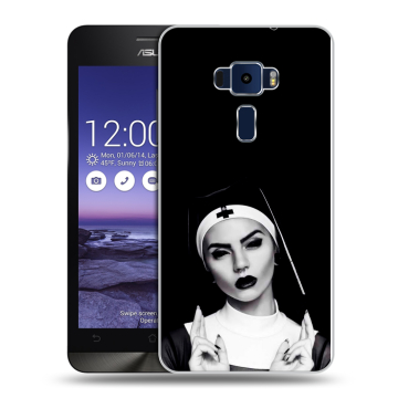 Пластиковый чехол на Asus ZenFone 3 5.2 с принтом монашка