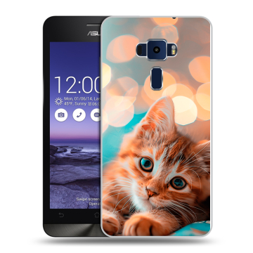 Пластиковый чехол на Asus ZenFone 3 5.2 с принтом котик