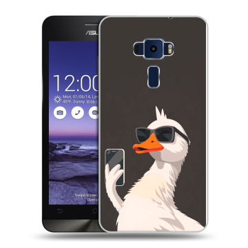 Пластиковый чехол на Asus ZenFone 3 5.2 с принтом утка в очках