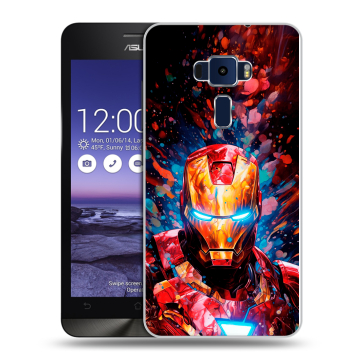 Пластиковый чехол на Asus ZenFone 3 5.2 с принтом Железный человек Ironman