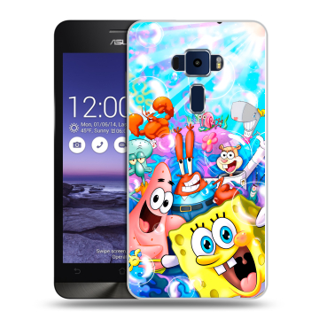 Пластиковый чехол на Asus ZenFone 3 5.2 с принтом спанчбоб спанч боб