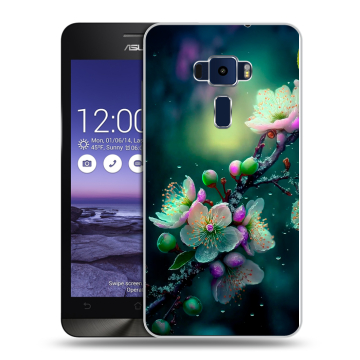 Пластиковый чехол на Asus ZenFone 3 5.2 с принтом Цветы и мрамор