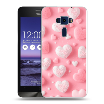Пластиковый чехол на Asus ZenFone 3 5.2 с принтом Сердечки