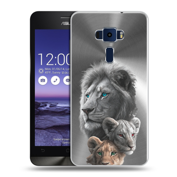 Пластиковый чехол на Asus ZenFone 3 5.2 с принтом Львы Пластиковый чехол на Asus ZenFone 3 5.2 с принтом Львы
