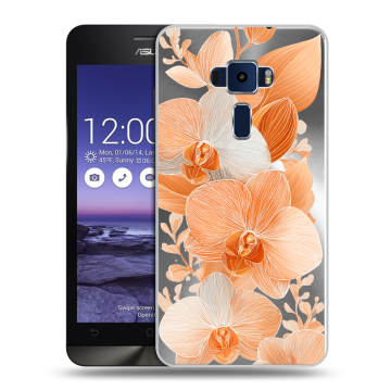 Пластиковый чехол на Asus ZenFone 3 5.2 с принтом Бежевые цветы Пластиковый чехол на Asus ZenFone 3 5.2 с принтом Бежевые цветы