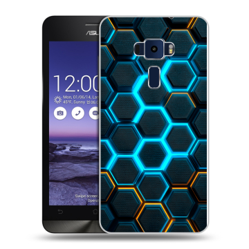 Пластиковый чехол на Asus ZenFone 3 5.2 с принтом Неоновые соты Пластиковый чехол на Asus ZenFone 3 5.2 с принтом Неоновые соты