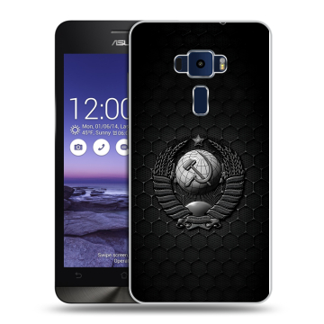Пластиковый чехол на Asus ZenFone 3 5.2 с принтом Герб Флаг СССР