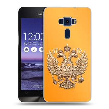 Пластиковый чехол на Asus ZenFone 3 5.2 с принтом Герб Флаг России
