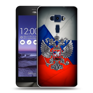 Пластиковый чехол на Asus ZenFone 3 5.2 с принтом Флаг России