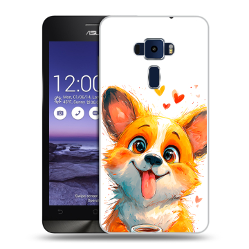 Пластиковый чехол на Asus ZenFone 3 5.2 с принтом корги