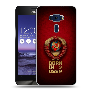 Пластиковый чехол на Asus ZenFone 3 5.2 с принтом Флаг Герб СССР
