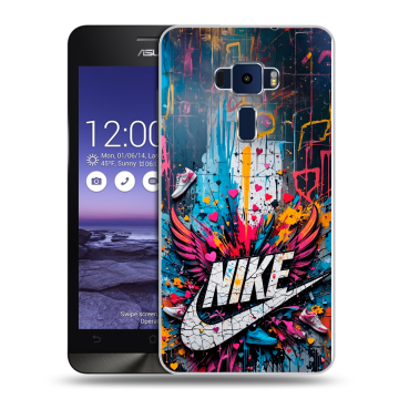 Пластиковый чехол на Asus ZenFone 3 5.2 с принтом Nike Найк