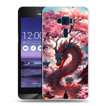 Пластиковый чехол на Asus ZenFone 3 5.2 с принтом Дракон Японский