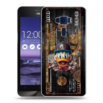 Пластиковый чехол на Asus ZenFone 3 5.2 с принтом Дональд Дак Доллар