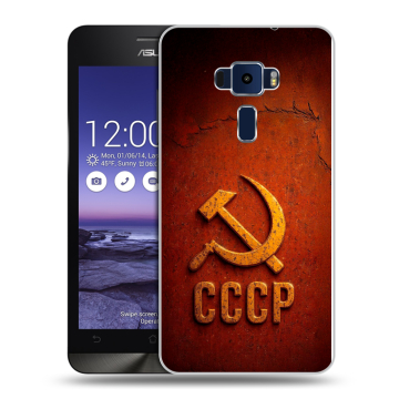 Пластиковый чехол на Asus ZenFone 3 5.2 с принтом Флаг Герб СССР