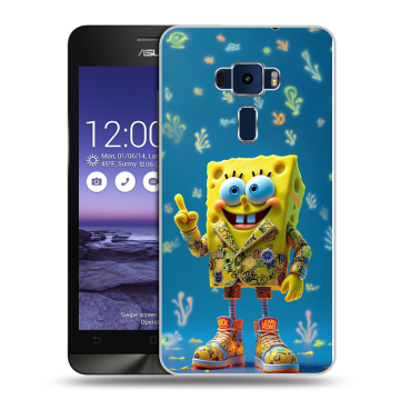 Пластиковый чехол на Asus ZenFone 3 5.2 с принтом Спанч боб Спанчбоб