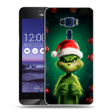 Пластиковый чехол на Asus ZenFone 3 5.2 с принтом Гринч Новый год Рождество