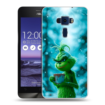Пластиковый чехол на Asus ZenFone 3 5.2 с принтом Новый год гринч
