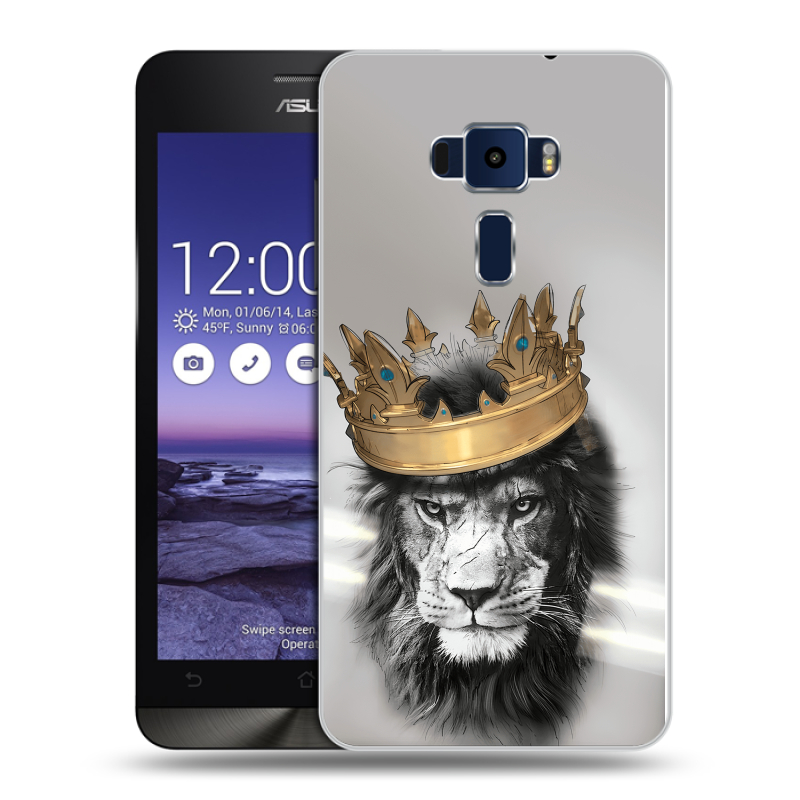 Пластиковый чехол на Asus ZenFone 3 5.2 с принтом Лев с короной Пластиковый чехол на Asus ZenFone 3 5.2 с принтом Лев с короной