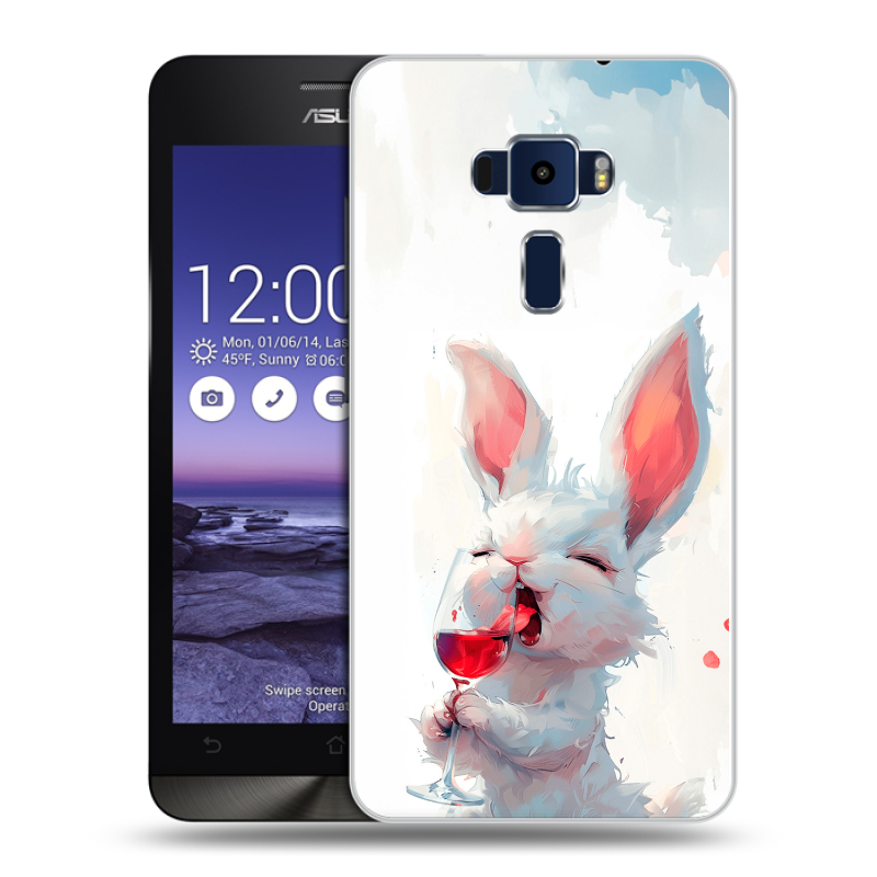 Пластиковый чехол на Asus ZenFone 3 5.2 с принтом кролик зайчик Пластиковый чехол на Asus ZenFone 3 5.2 с принтом кролик зайчик