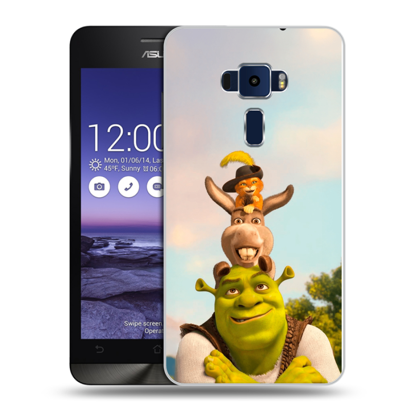 Пластиковый чехол на Asus ZenFone 3 5.2 с принтом Шрек Shrek Пластиковый чехол на Asus ZenFone 3 5.2 с принтом Шрек Shrek