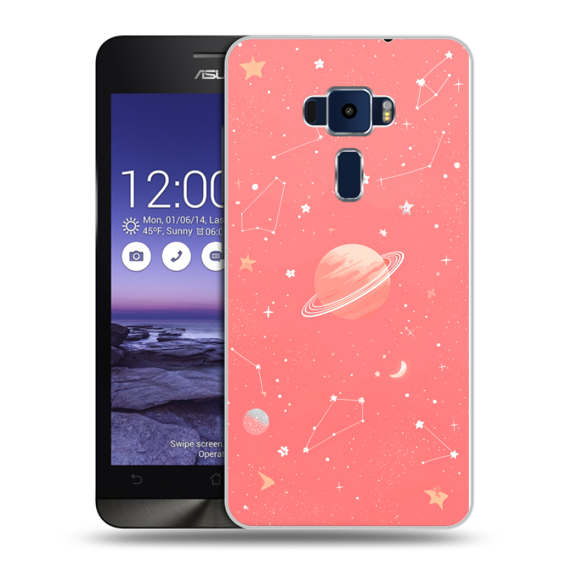 Пластиковый чехол на Asus ZenFone 3 5.2 с принтом Розовый космос Пластиковый чехол на Asus ZenFone 3 5.2 с принтом Розовый космос
