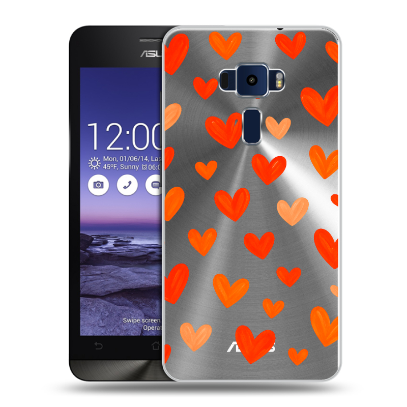 Пластиковый чехол на Asus ZenFone 3 5.2 с принтом Сердечки Пластиковый чехол на Asus ZenFone 3 5.2 с принтом Сердечки