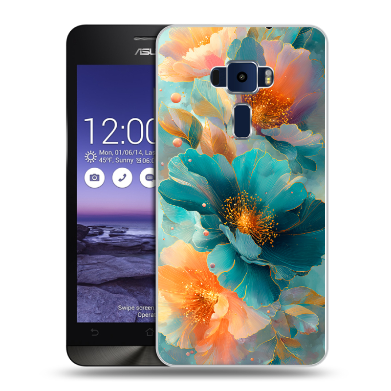 Пластиковый чехол на Asus ZenFone 3 5.2 с принтом Цветы Пластиковый чехол на Asus ZenFone 3 5.2 с принтом Цветы