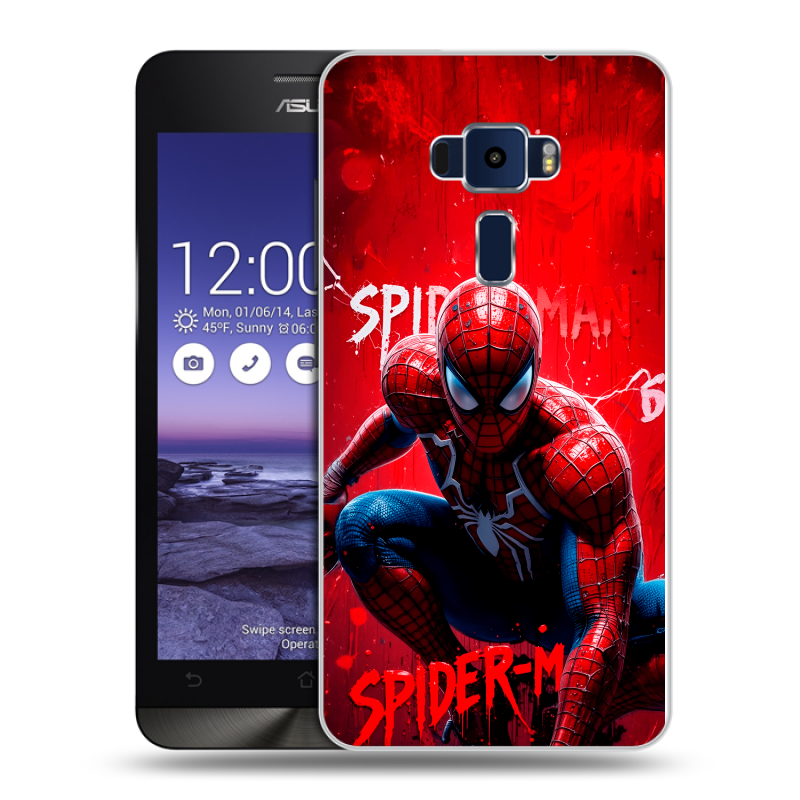 Пластиковый чехол на Asus ZenFone 3 5.2 с принтом Spiderman Человек паук Пластиковый чехол на Asus ZenFone 3 5.2 с принтом Spiderman Человек паук
