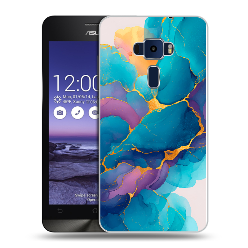 Пластиковый чехол на Asus ZenFone 3 5.2 с принтом Мрамор блестки Пластиковый чехол на Asus ZenFone 3 5.2 с принтом Мрамор блестки