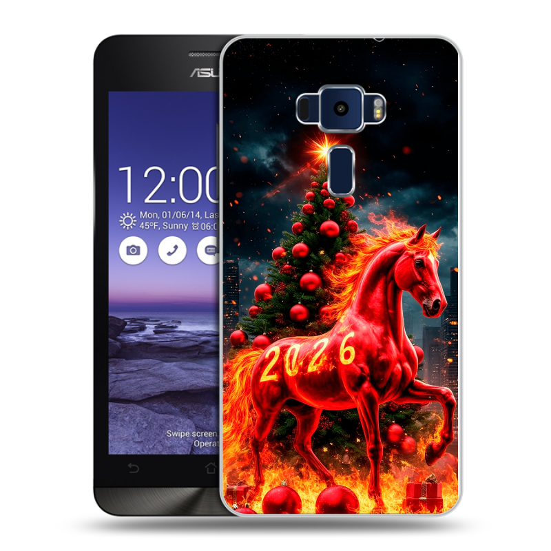 Пластиковый чехол на Asus ZenFone 3 5.2 с принтом Новый год Пластиковый чехол на Asus ZenFone 3 5.2 с принтом Новый год