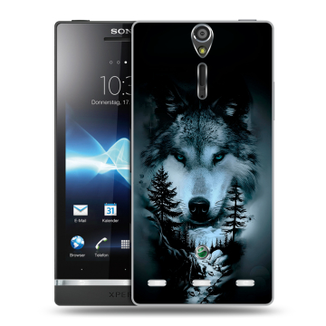 Пластиковый чехол на Sony Xperia S с принтом Лесной волк Пластиковый чехол на Sony Xperia S с принтом Лесной волк