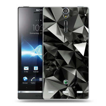 Пластиковый чехол на Sony Xperia S с принтом Черные кристаллы Пластиковый чехол на Sony Xperia S с принтом Черные кристаллы